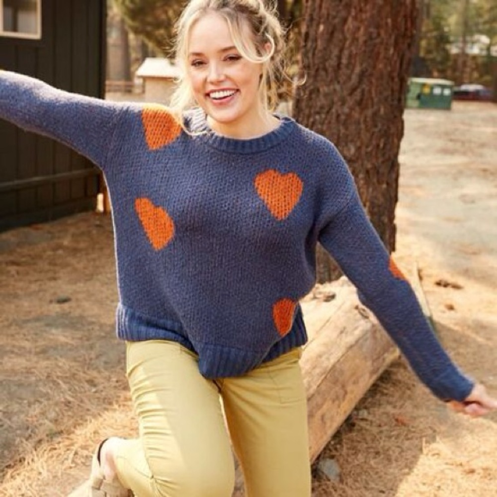 Toad & Co Heart Print Wool Blend Sweater